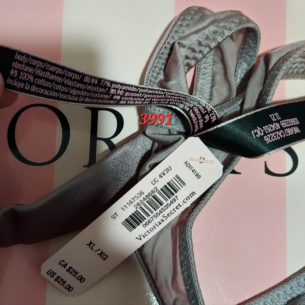 3 Victoria secret Bombshell Strap Thong size XL NWT - Picture 4 of 9
